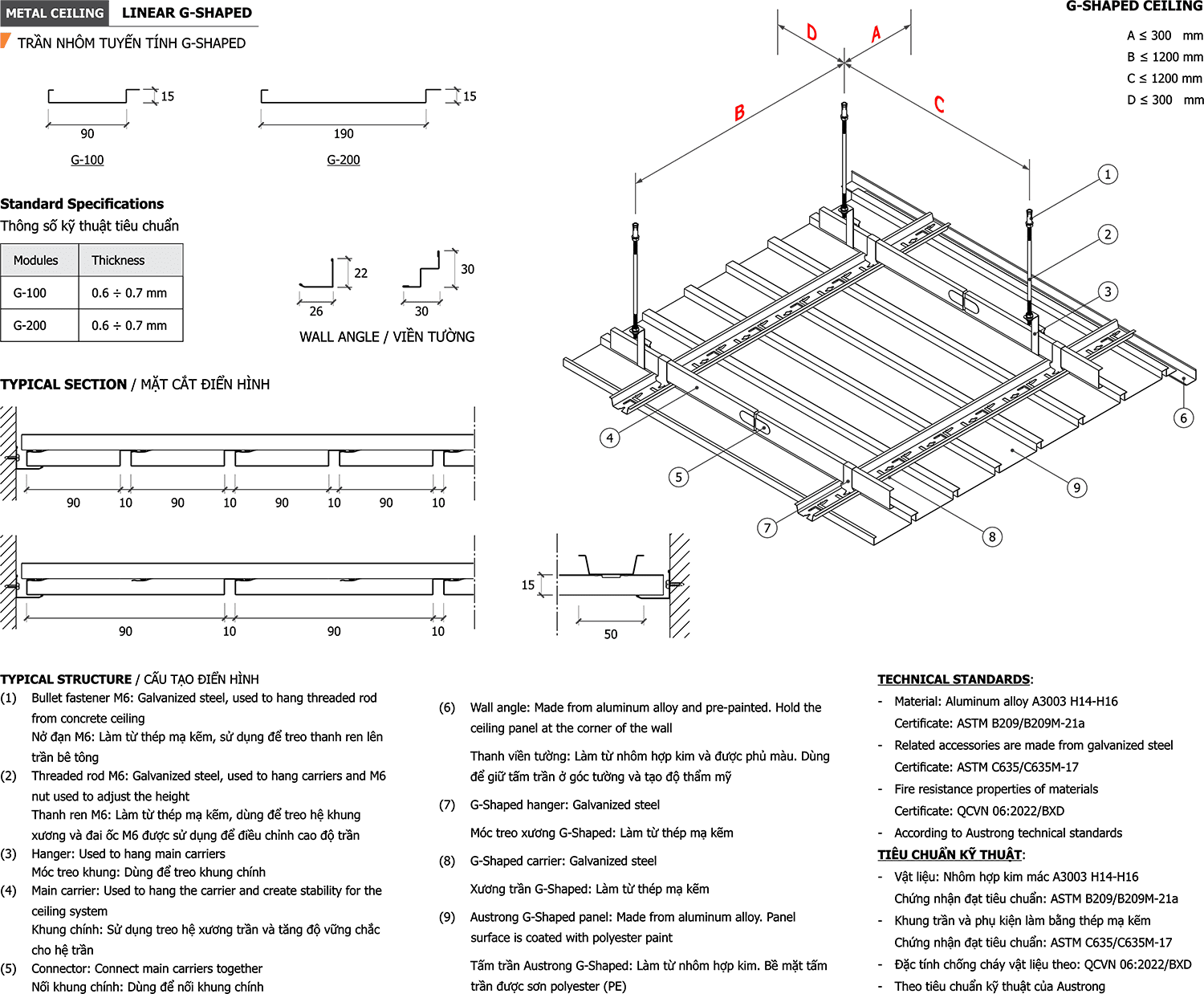 Trần nhôm g-shaped