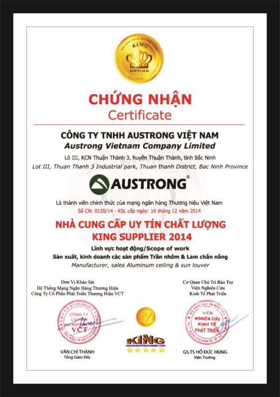 Nhà Cung Cấp Uy Tín 2014
